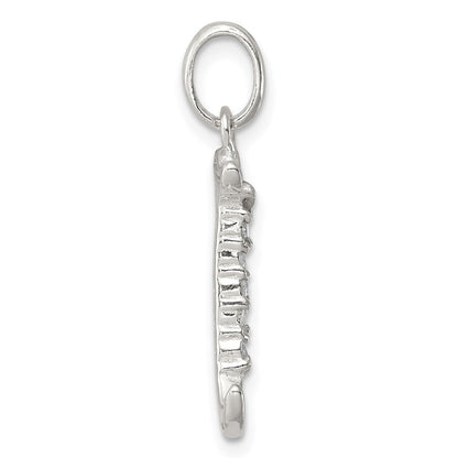 Sterling Silver Cz Letter J Initial Pendant