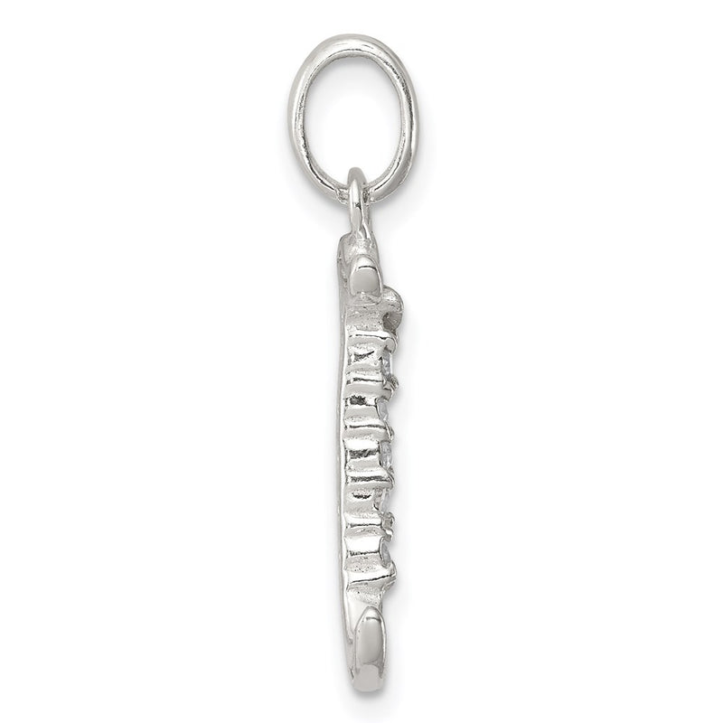 Sterling Silver Cz Letter J Initial Pendant