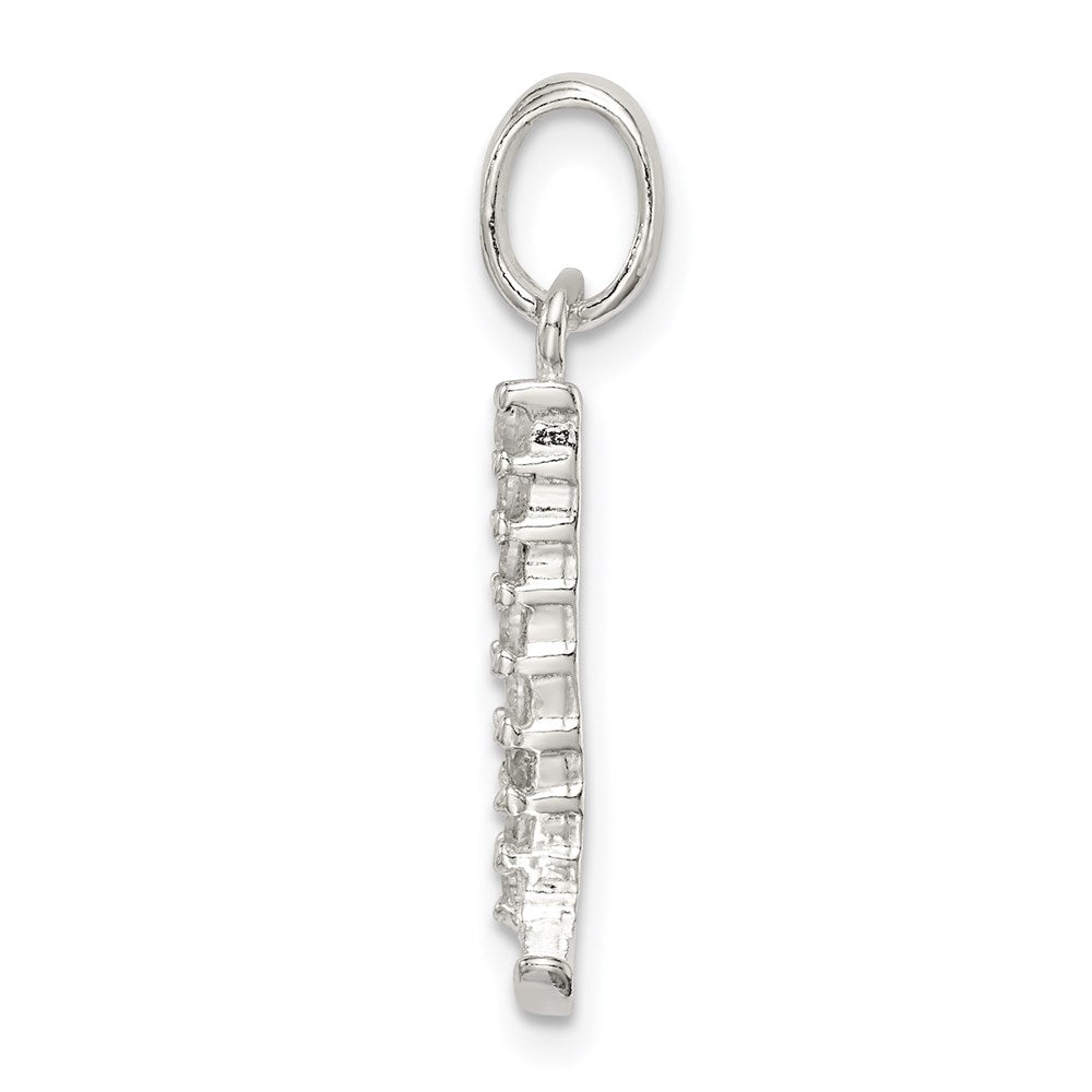 Sterling Silver Cz Letter L Initial Pendant