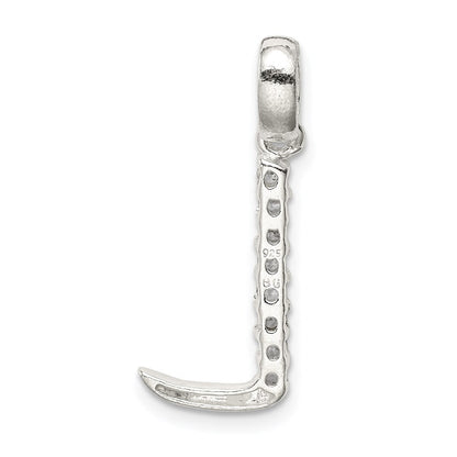 Sterling Silver Cz Letter L Initial Pendant