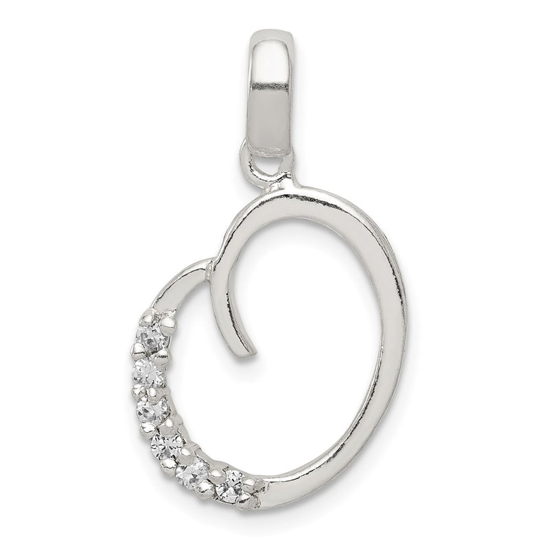 Sterling Silver Cz Letter O Initial Pendant