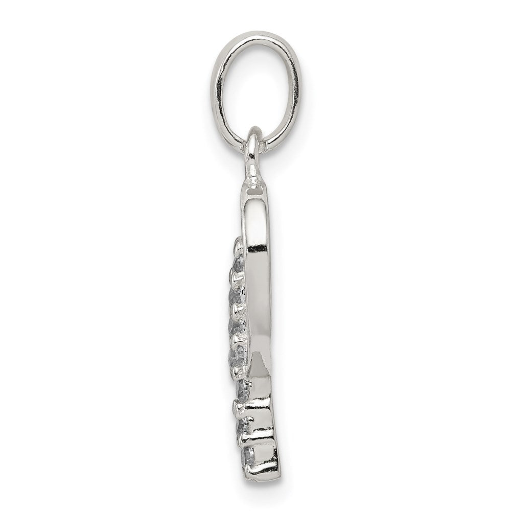 Sterling Silver Cz Letter P Initial Pendant