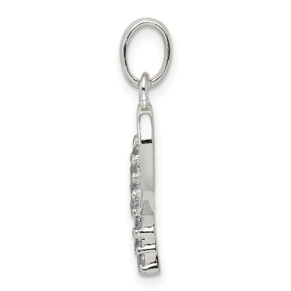 Sterling Silver Cz Letter P Initial Pendant