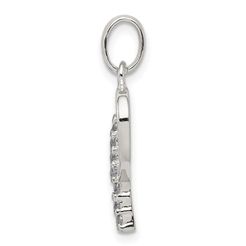 Sterling Silver Cz Letter P Initial Pendant