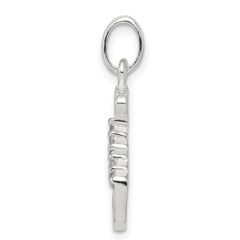 Sterling Silver Cz Letter S Initial Pendant