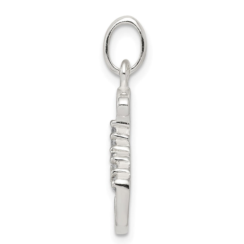 Sterling Silver Cz Letter S Initial Pendant