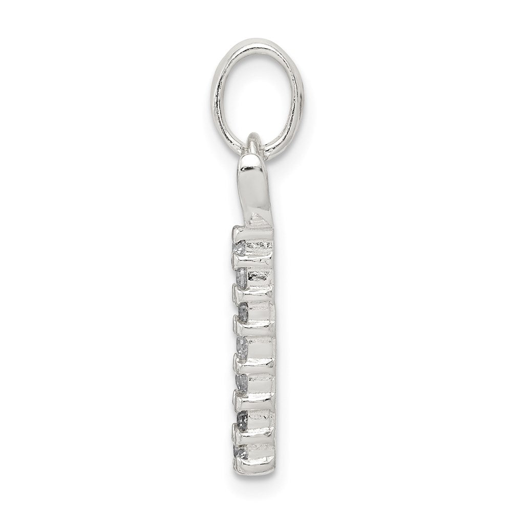 Sterling Silver Cz Letter T Initial Pendant