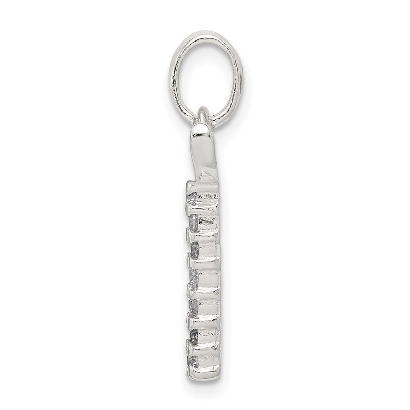 Sterling Silver Cz Letter T Initial Pendant