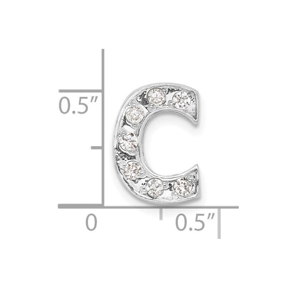Sterling Silver Cz Initial C Charm