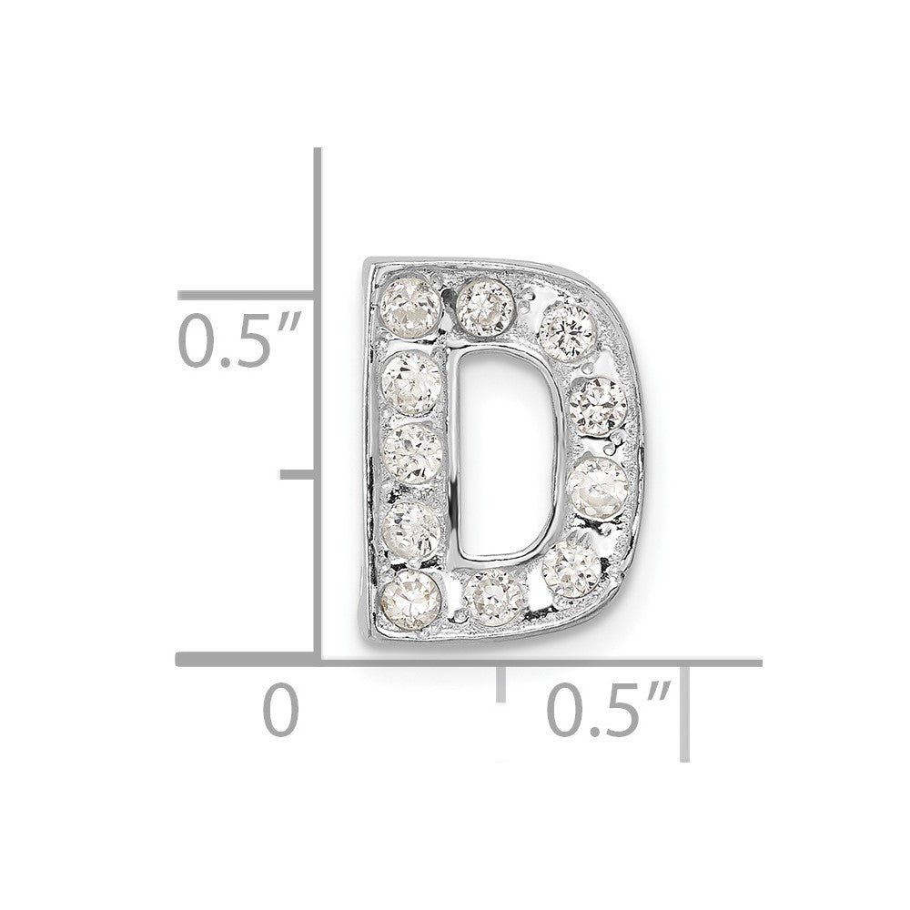 Sterling Silver Cz Initial D Charm