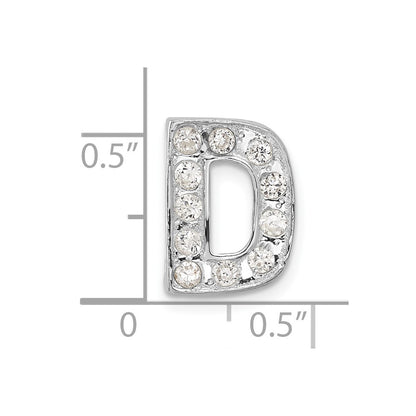 Sterling Silver Cz Initial D Charm