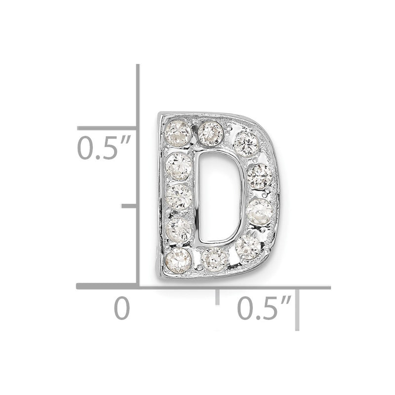 Sterling Silver Cz Initial D Charm