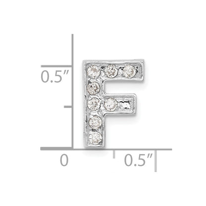 Sterling Silver Cz Initial F Charm