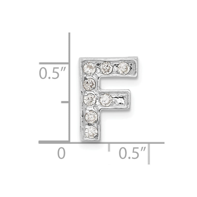 Sterling Silver Cz Initial F Charm