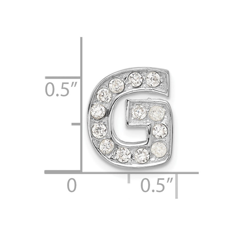 Sterling Silver Cz Initial G Charm