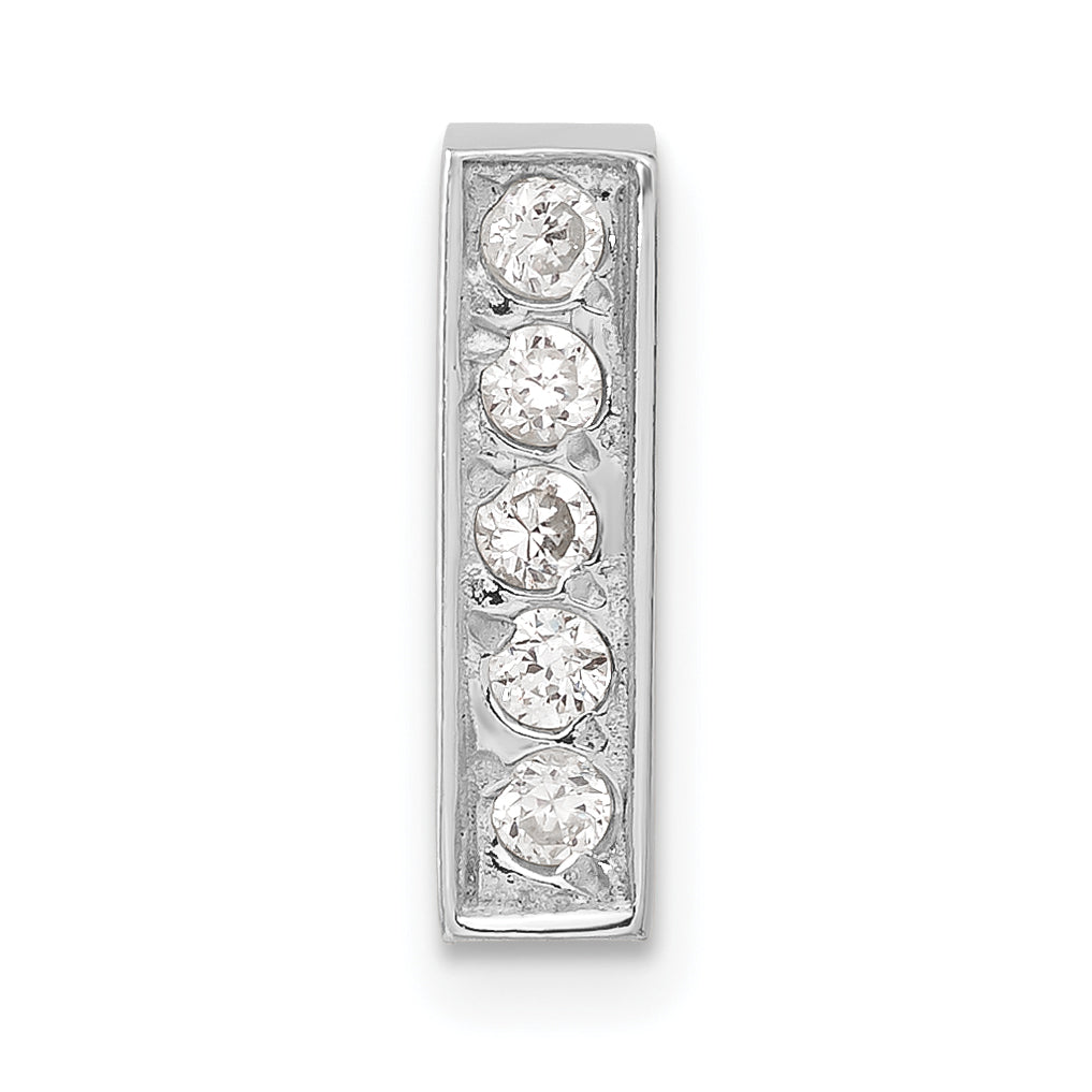 Sterling Silver Cz Initial I Charm