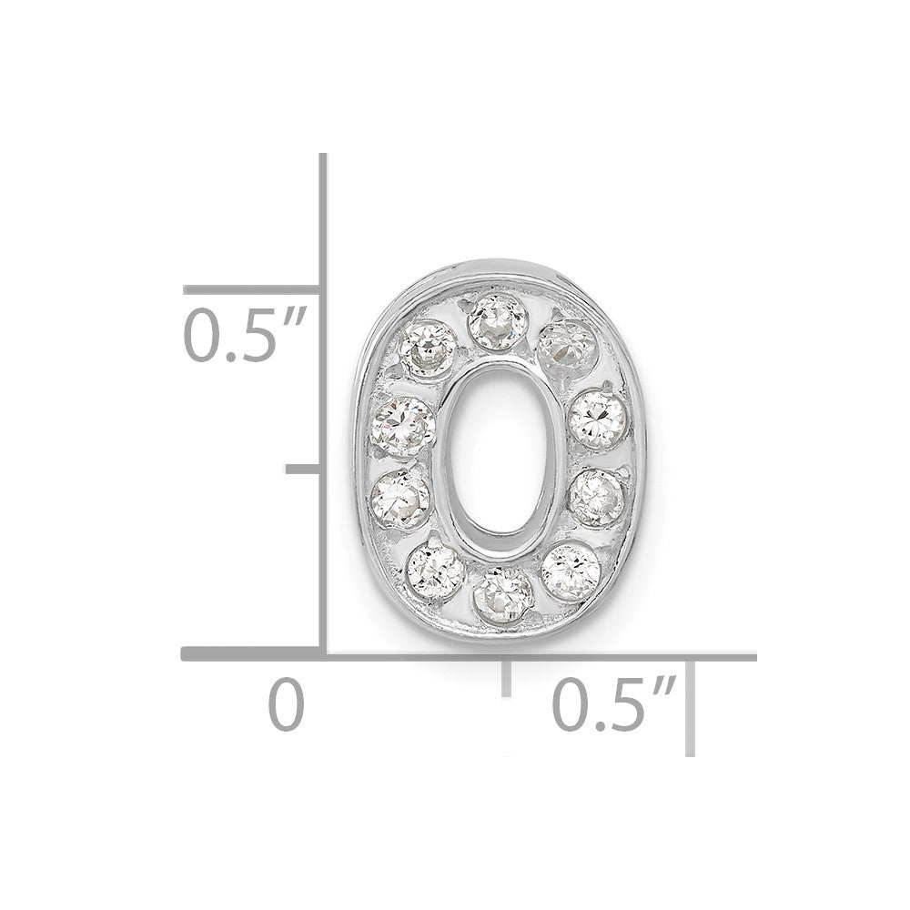 Sterling Silver Cz Initial O Charm