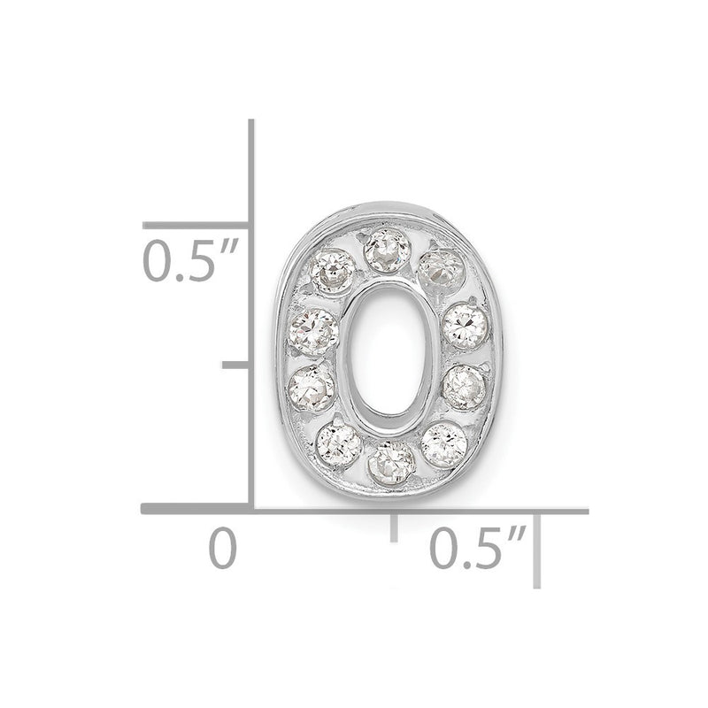Sterling Silver Cz Initial O Charm