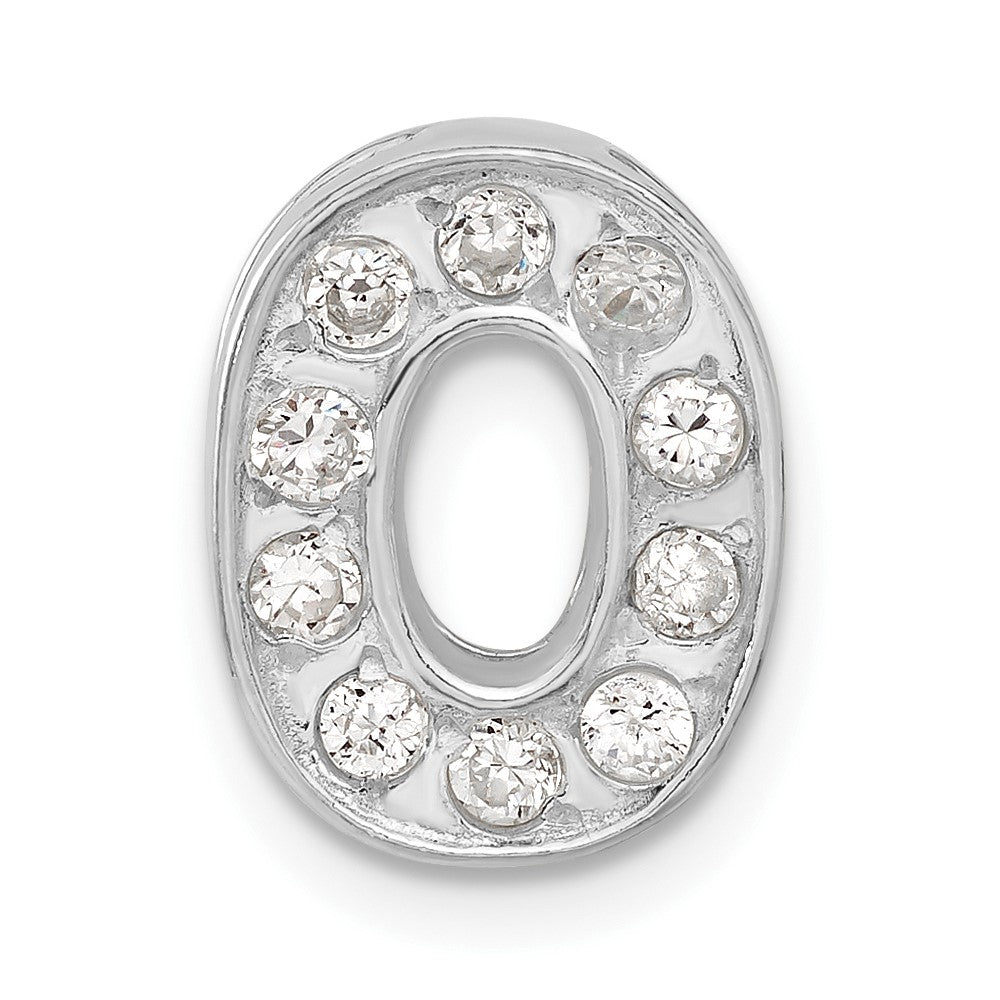 Sterling Silver Cz Initial O Charm