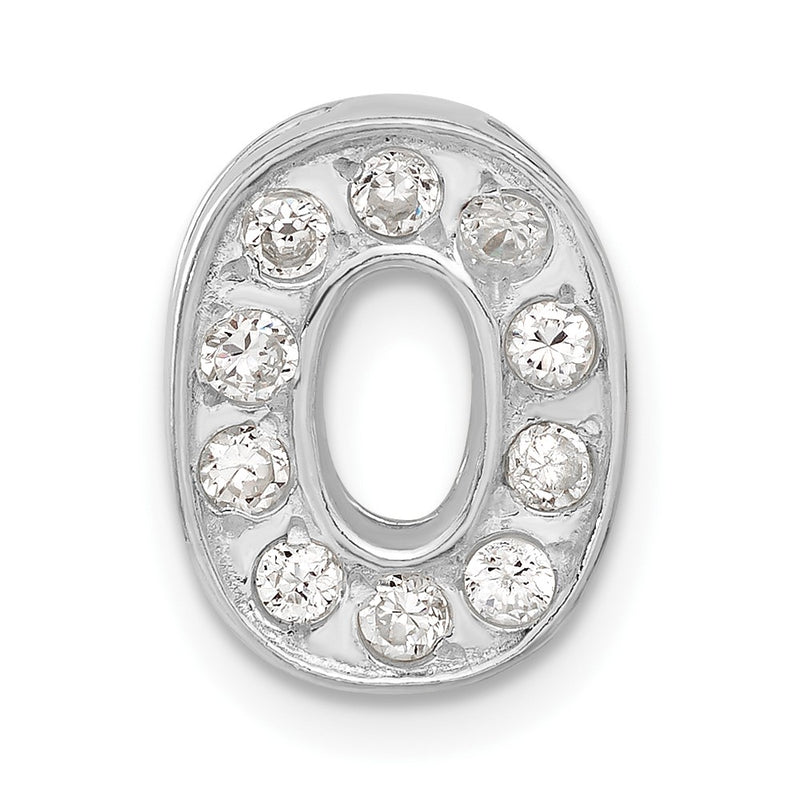 Sterling Silver Cz Initial O Charm