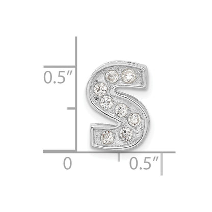 Sterling Silver Cz Initial S Charm