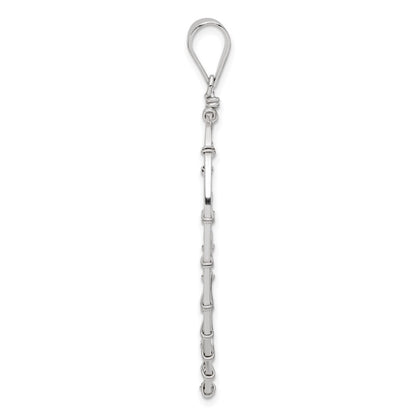 Sterling Silver Polished Wire Leaf Pendant