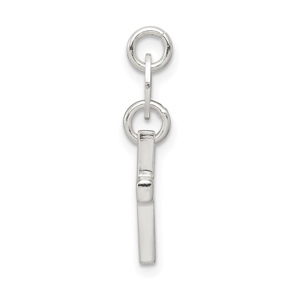 Sterling Silver & Cz Polished Cross Charm