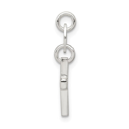 Sterling Silver & Cz Polished Cross Charm