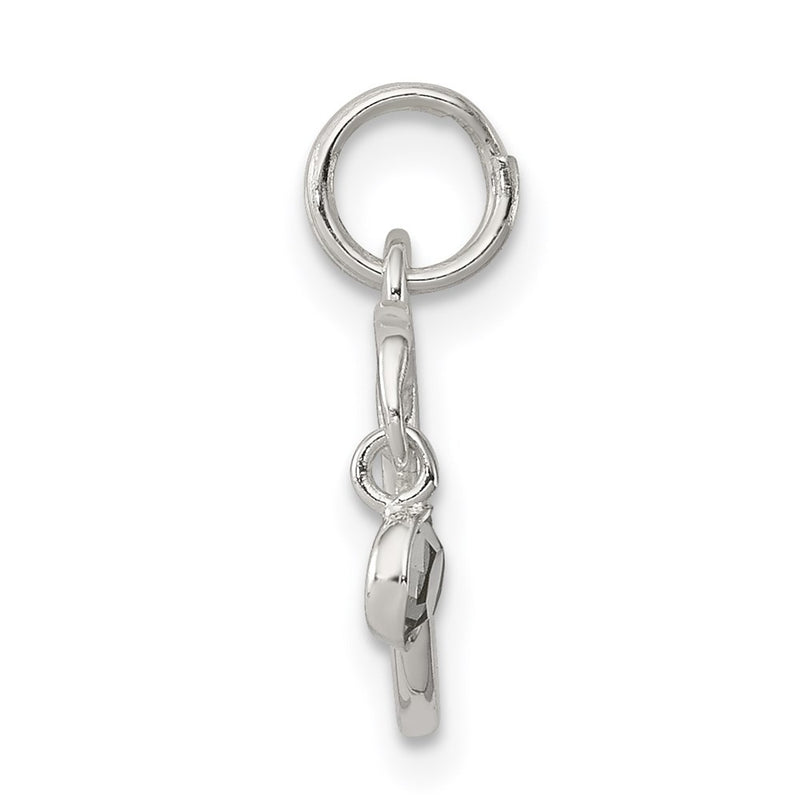 Sterling Silver Cz Polished Dove Charm