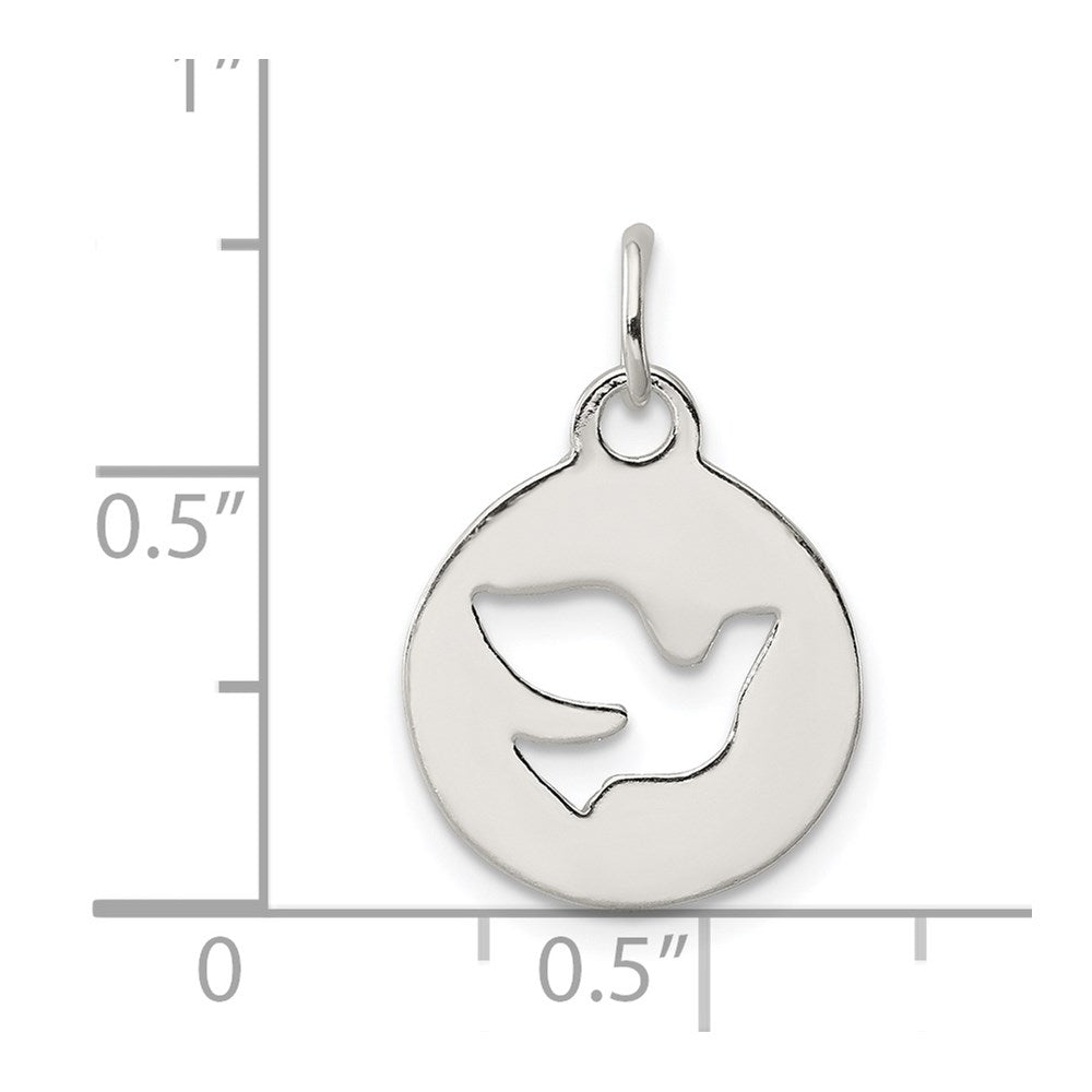 Sterling Silver Circle W/Dove Charm