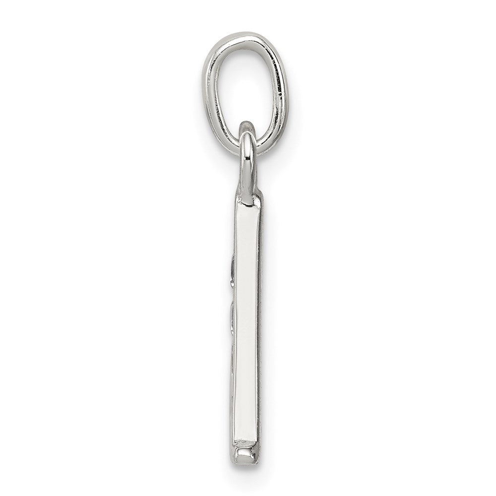 Sterling Silver White Cz Letter A Initial Pendant