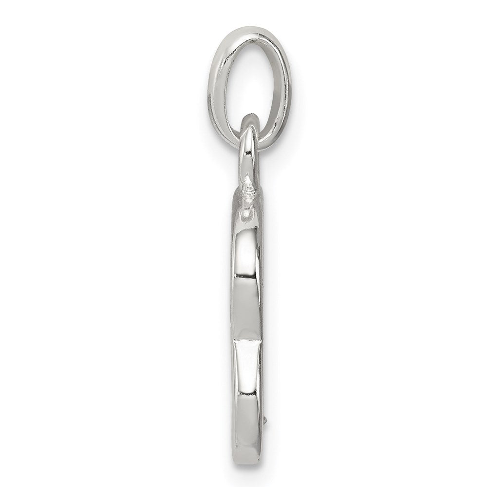 Sterling Silver White Cz Letter B Initial Pendant