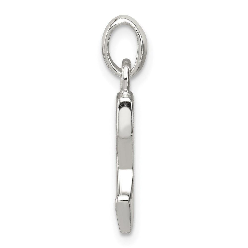 Sterling Silver White Cz Letter C Initial Pendant