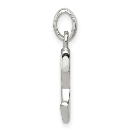 Sterling Silver White Cz Letter C Initial Pendant