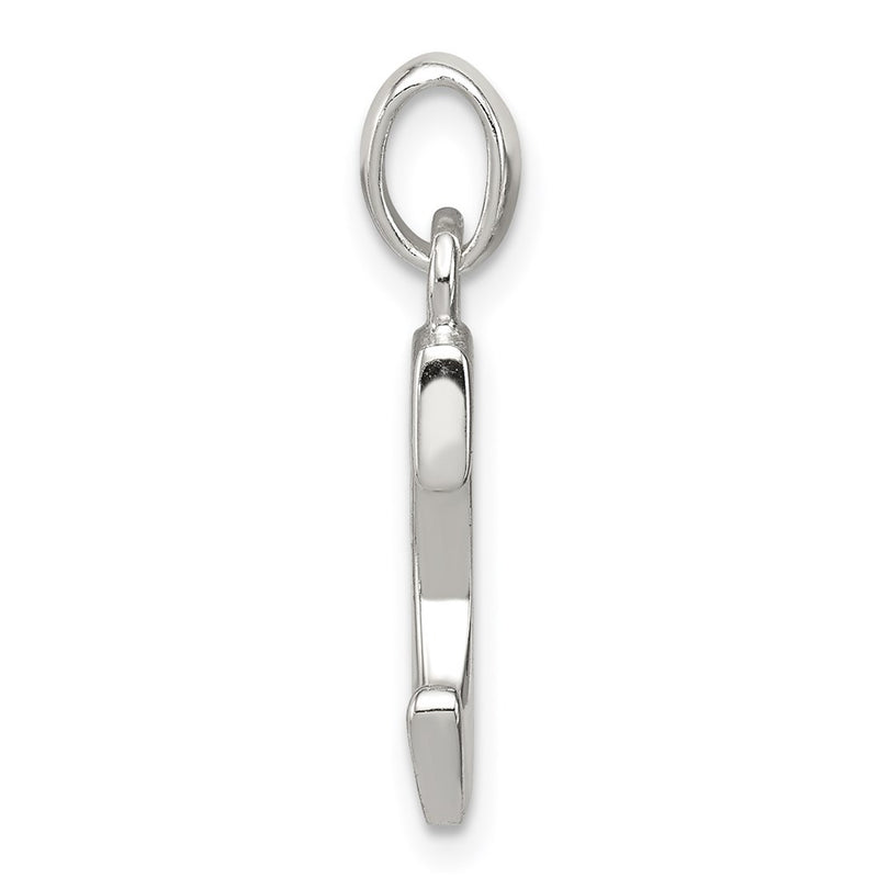 Sterling Silver White Cz Letter C Initial Pendant