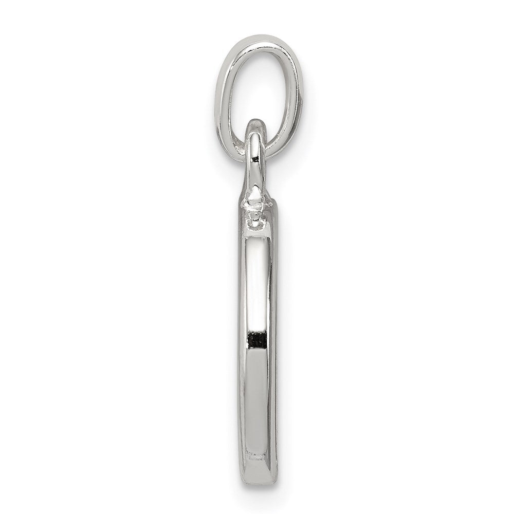 Sterling Silver White Cz Letter D Initial Pendant