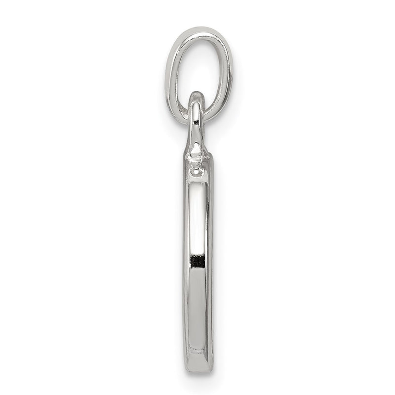 Sterling Silver White Cz Letter D Initial Pendant