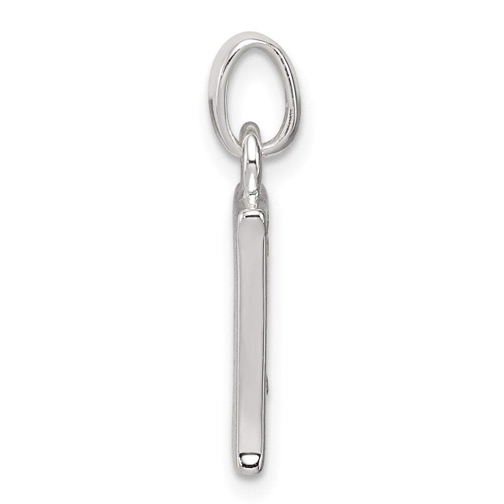 Sterling Silver White Cz Letter E Initial Pendant