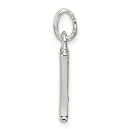 Sterling Silver White Cz Letter E Initial Pendant