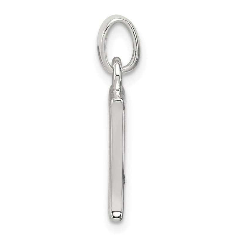 Sterling Silver White Cz Letter E Initial Pendant