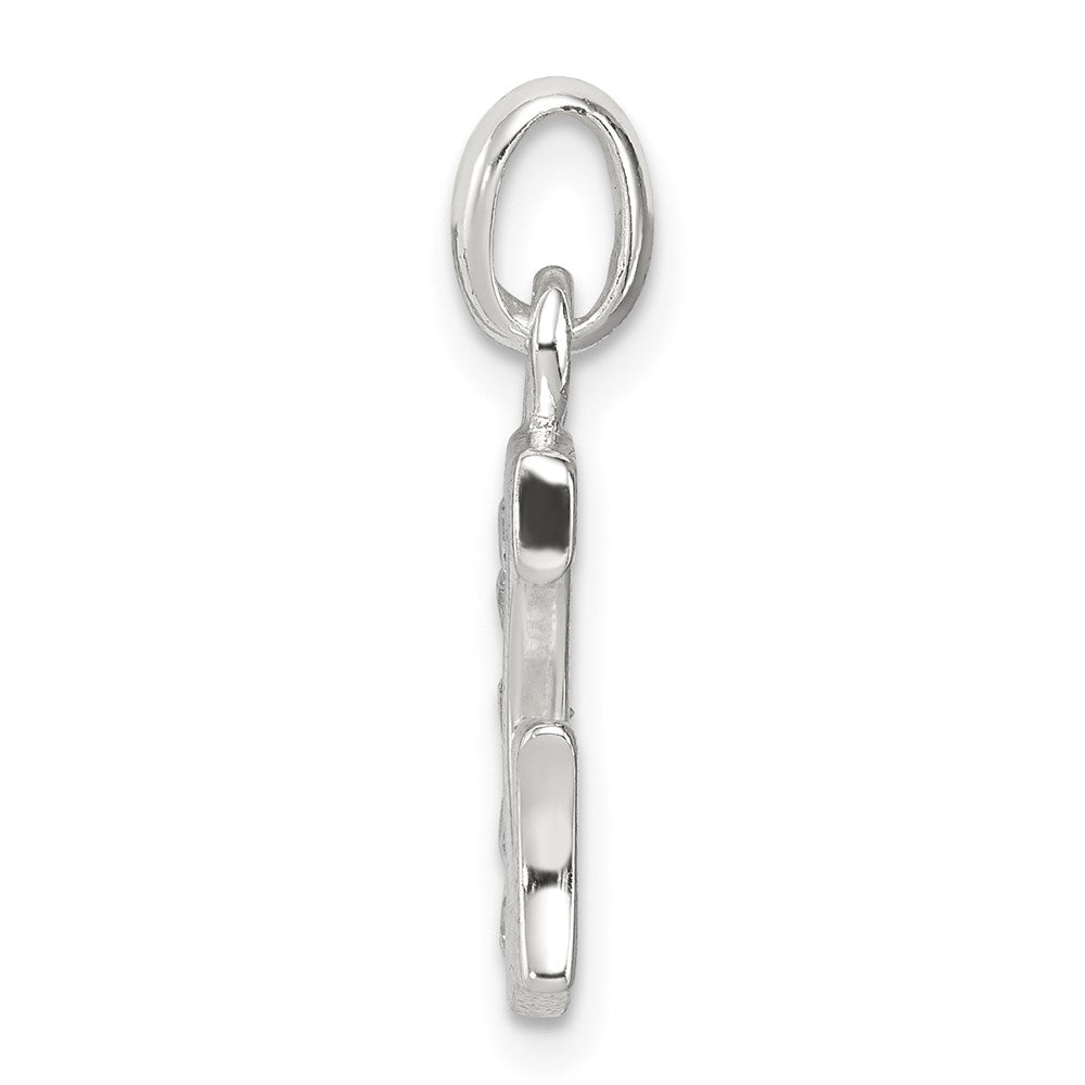 Sterling Silver White Cz Letter G Initial Pendant