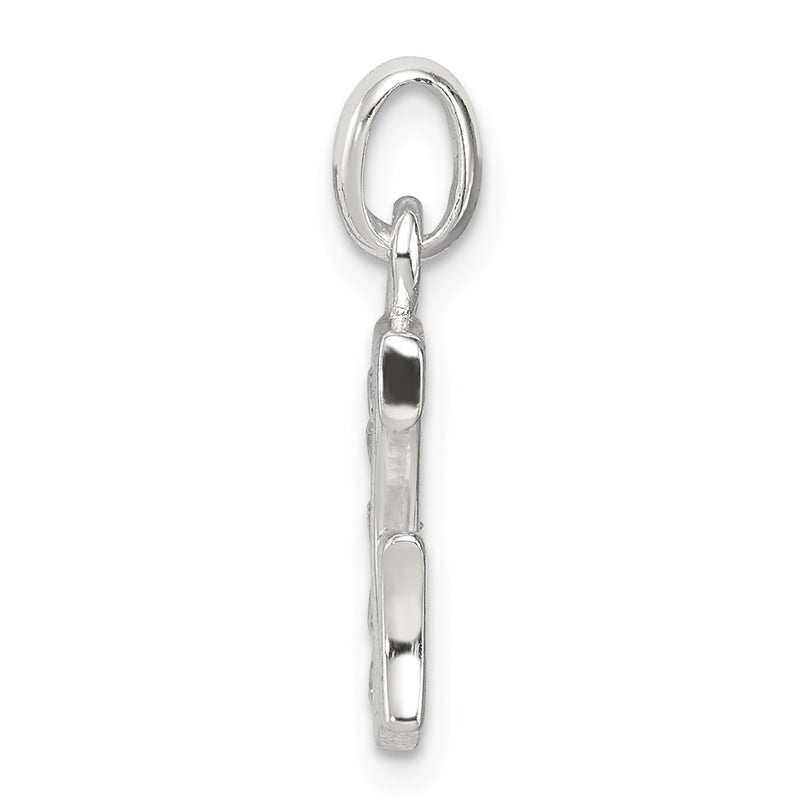 Sterling Silver White Cz Letter G Initial Pendant