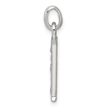 Sterling Silver White Cz Letter H Initial Pendant