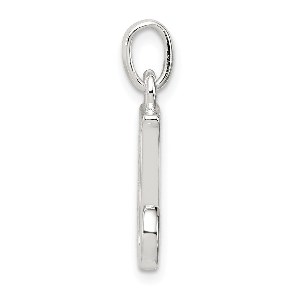 Sterling Silver White Cz Letter J Initial Pendant