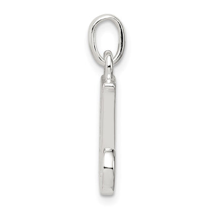 Sterling Silver White Cz Letter J Initial Pendant