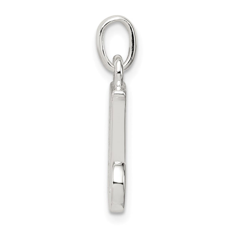 Sterling Silver White Cz Letter J Initial Pendant