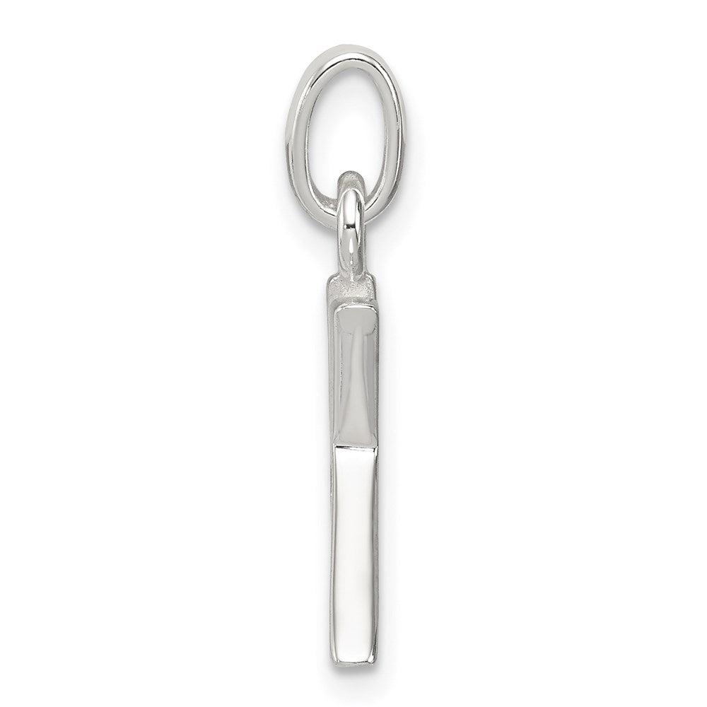 Sterling Silver White Cz Letter K Initial Pendant