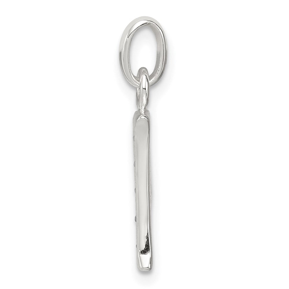 Sterling Silver White Cz Letter P Initial Pendant