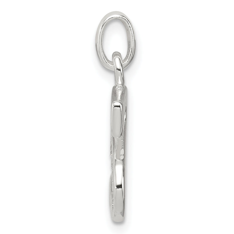 Sterling Silver White Cz Letter S Initial Pendant