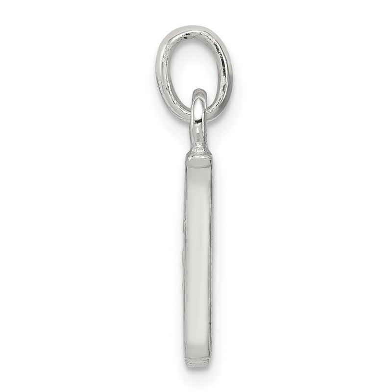 Sterling Silver White Cz Letter W Initial Pendant